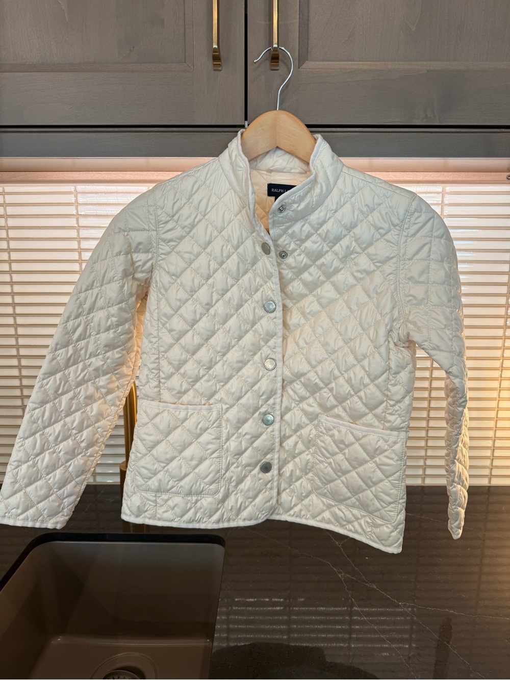 Ralph Lauren Kids Quilted Cream Puffer Jacket